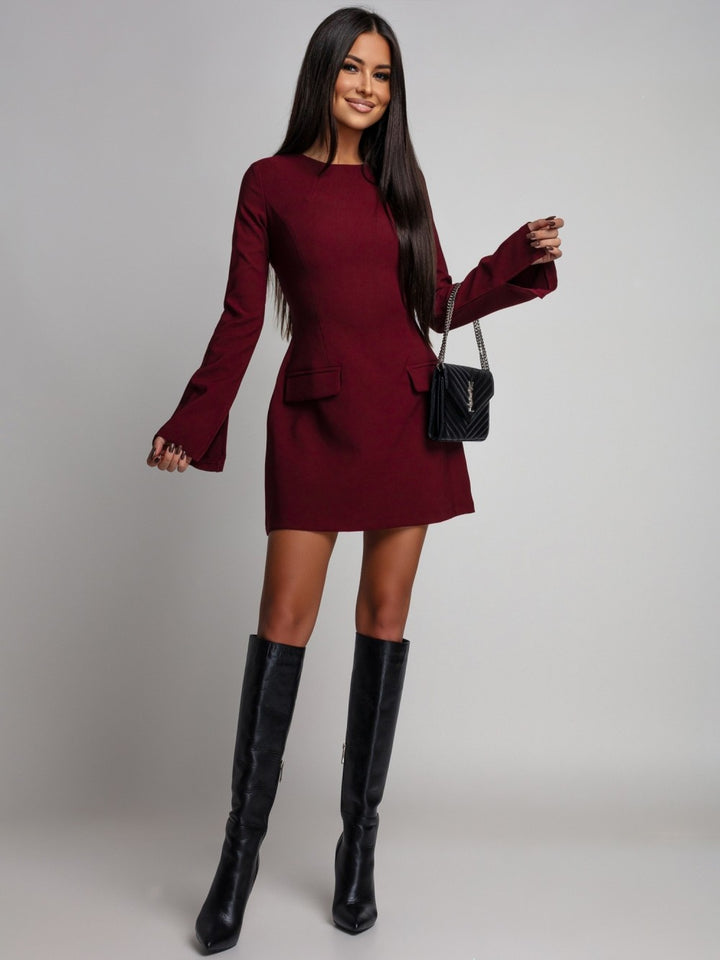Ella ♡ Bordeaux Hourglass Mini Dress