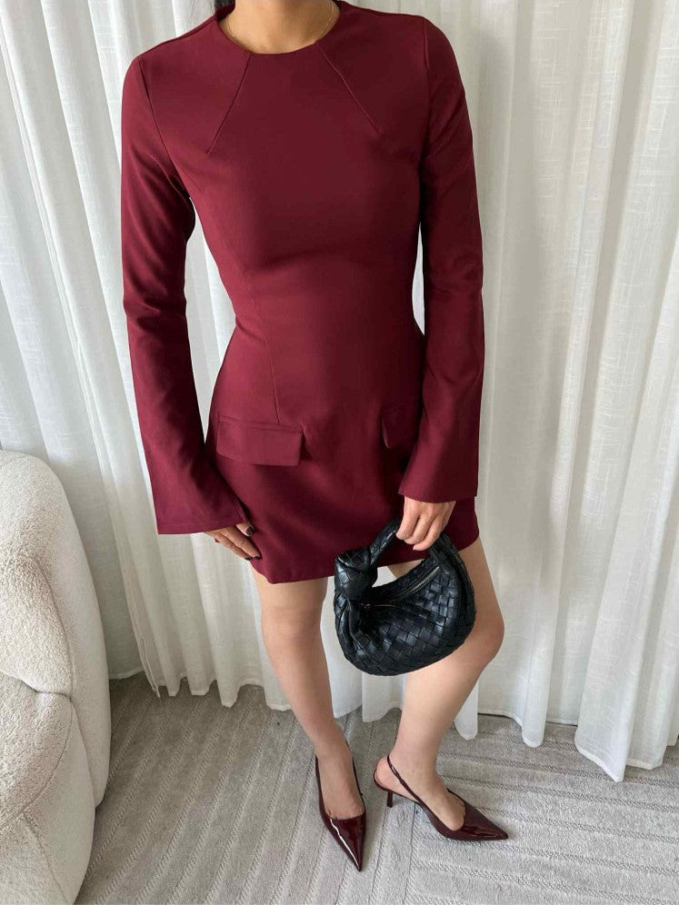 Ella ♡ Bordeaux Hourglass Mini Dress