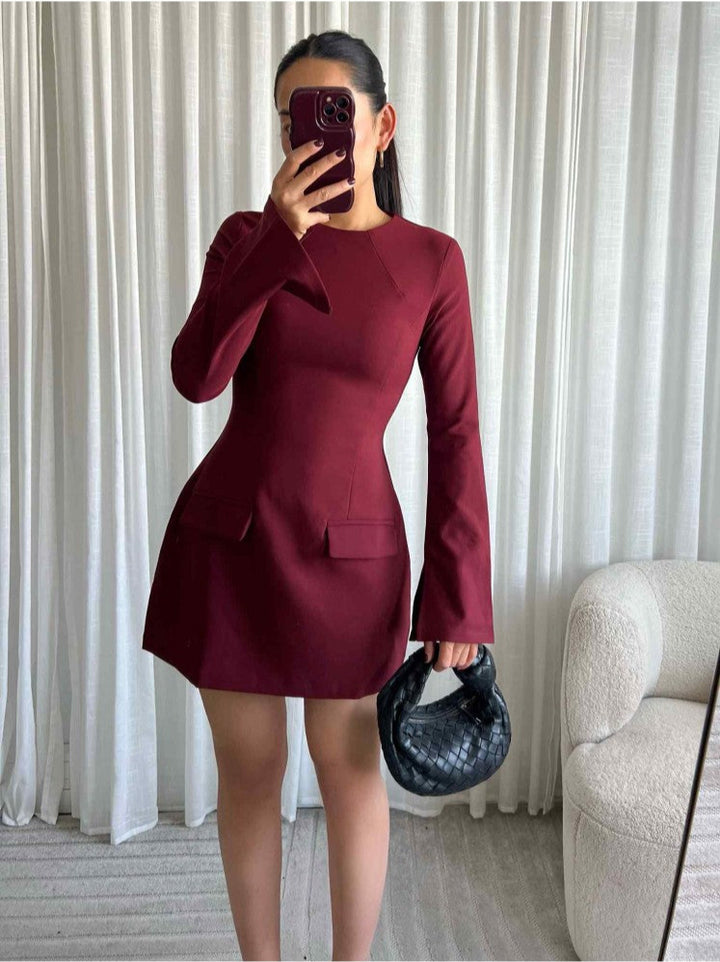 Ella ♡ Bordeaux Hourglass Mini Dress